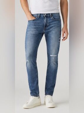 Levi’s 512 Slim Taper Jeans Mens 32x32 NWT Blue Distressed Stretch Denim